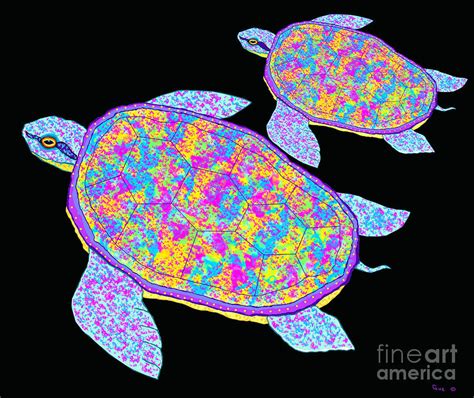 Rainbow Sea Turtles Digital Art By Nick Gustafson Fine Art America