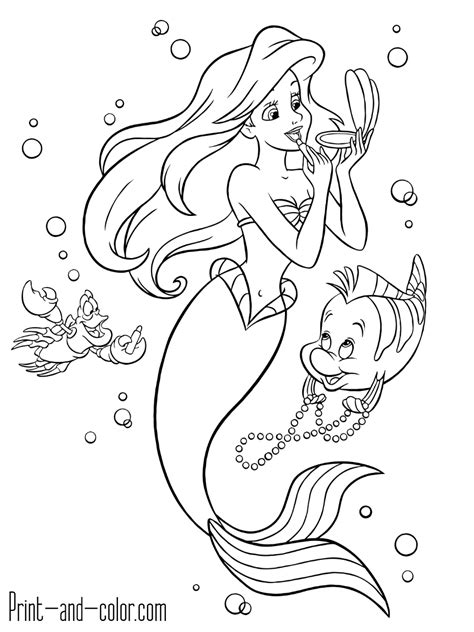 Ariel Mermaid Coloring Pages