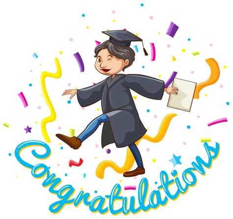 Congratulations Card Template With Man Holding Degree 298672 Vector Art