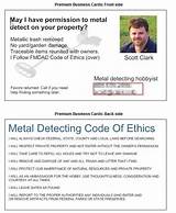Metal Detecting Business Cards Template Pictures