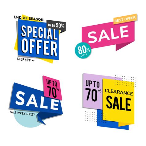 Sale Promotion Advertisements Vector Set Download Free Vectors
