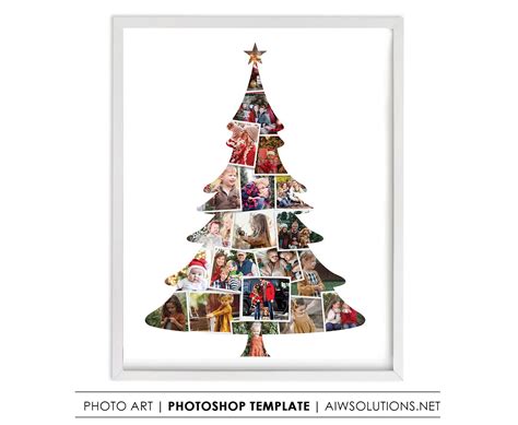 Christmas Tree Photo Collage Creative Photoshop Templates ~ Creative