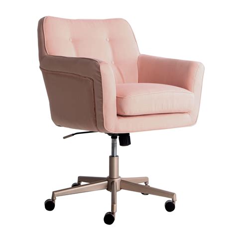 Serta Style Ashland Home Office Chair Blush Pink Twill Fabric