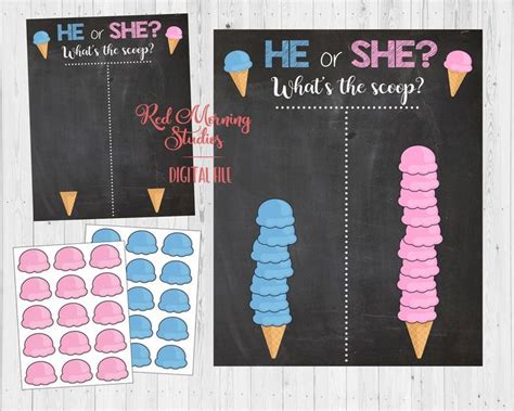 Ice Cream Scoop Gender Reveal Printable Whats The Scoop Gender Reveal Ice Cream Scoops Guess