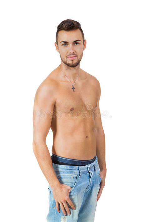 Stilig Shirtless Naken Ung Man Fotografering för Bildbyråer Bild av
