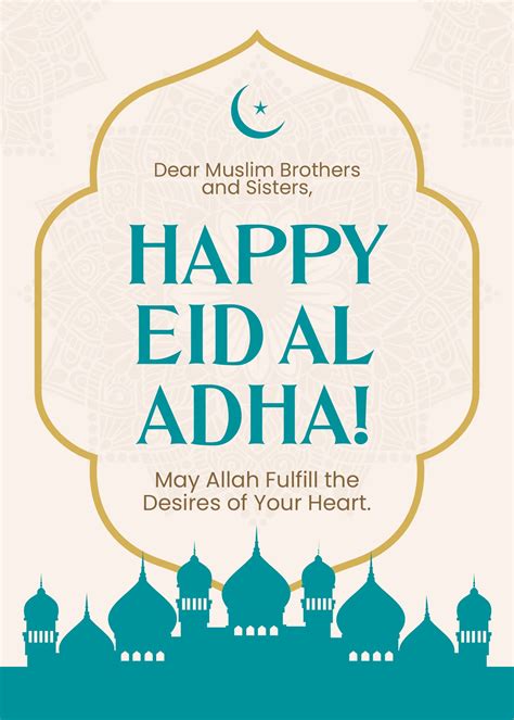 Happy Eid Al Adha Card Template In Psd Illustrator Word Publisher