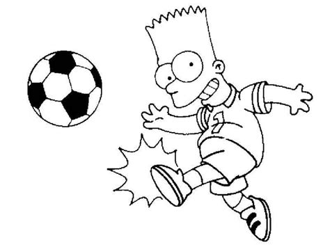 Dibujo De Bart Simpson Jugando Al Futbol Para Imprimir Y Colorear Az