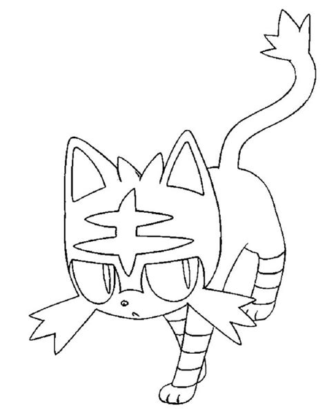 pokemon coloring pages litten | Moon coloring pages, Pokemon coloring