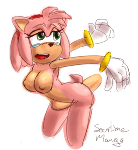 Rule 34 Amy Rose Breasts Female Penis Sonic Series Sourlimemango
