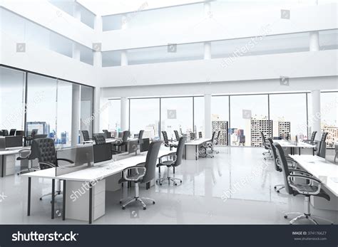 Modern Office Open Space Large Windows Stock Photo 374176627 Shutterstock