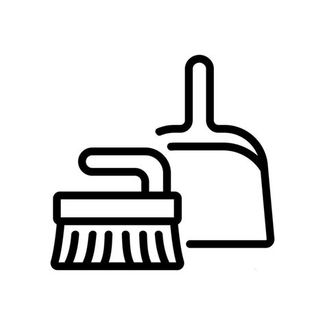 Dustpan And Brush For Dusting Icon Vector Outline Illustration 9951340