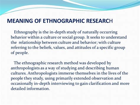Ethnographic Research 2
