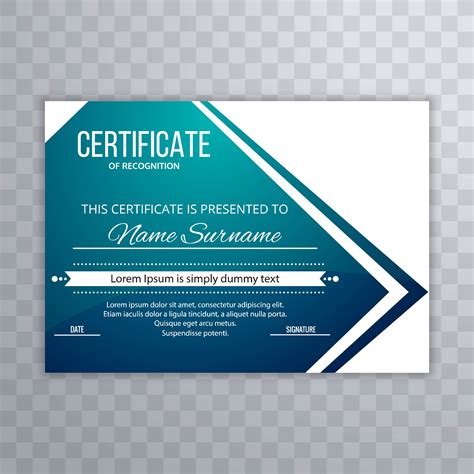 Modern Blue Certificate Template Design Vector 241501 Vector Art At