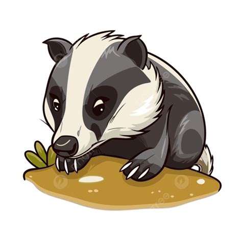 Badger Clipart Lucu Badger Kartun Ilustrasi Karya Seni Vektor Luak
