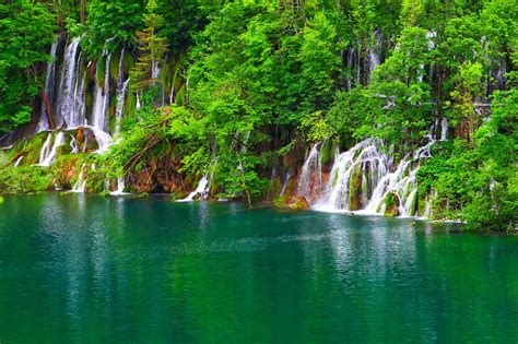 Lake Jungle Waterfall Landscape Wallpapers Hd Desktop And Mobile