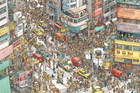 A Bustling Cityscape Filled With People Rushing Through Crowded Streets