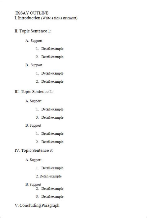 Essay Outline Format With Roman Numerals