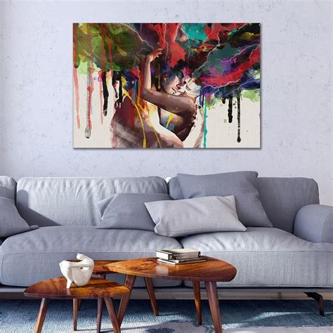 Lovers Embrace Abstract Canvas Art 💗💗 The Wall Art Guys Couples