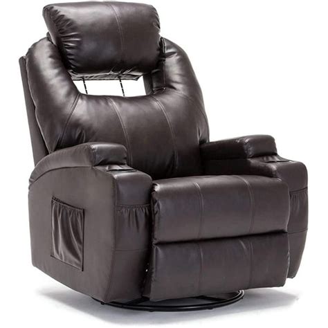 Massage Recliner Chair Bonded Leather Heated Reclining Rocker Lounge