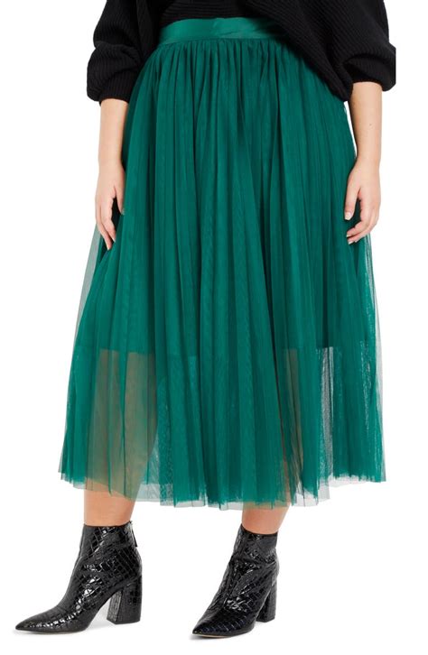 Eloquii Pleated Tulle Maxi Skirt Plus Size Nordstrom