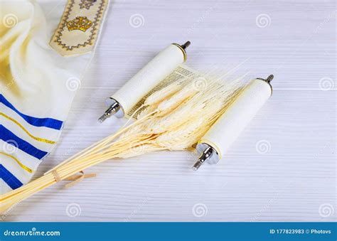 Shavuot Torah Symbols Of Jewish Holiday Stock Image Image Of Shavuos