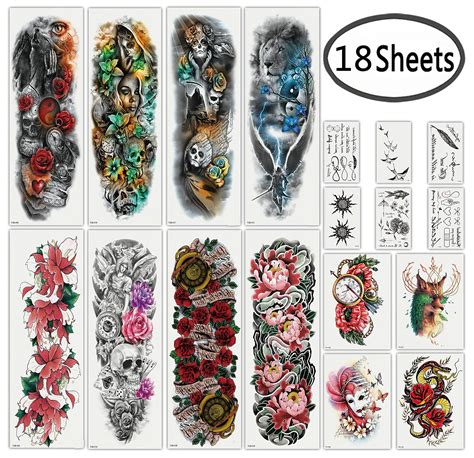 Buy DaLin Extra Large Full Arm Temporary Tattoos And Half Arm Tattoo Sleeves Fake Tattoos For