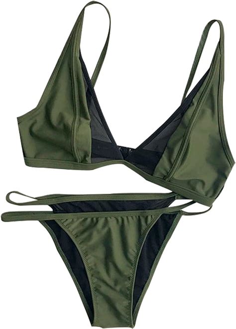 Cupshe Cross Me Olive Green Bikini Set Green Bikini Set Green Bikini My Xxx Hot Girl