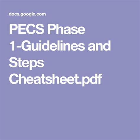 Pecs Phases Cheat Sheet