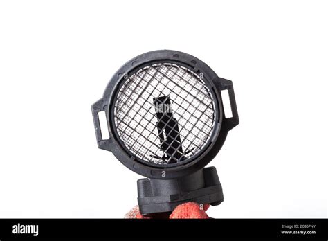 Mass air flow sensor isolated on white background. Auto service