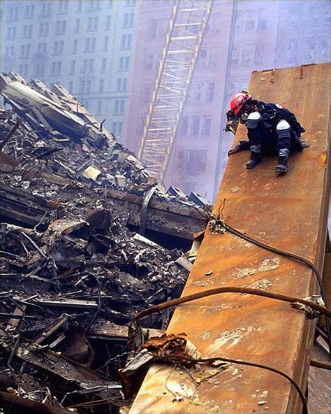 Fdny Worker On Beam At Ground Zero 911 Photo Print For Sale