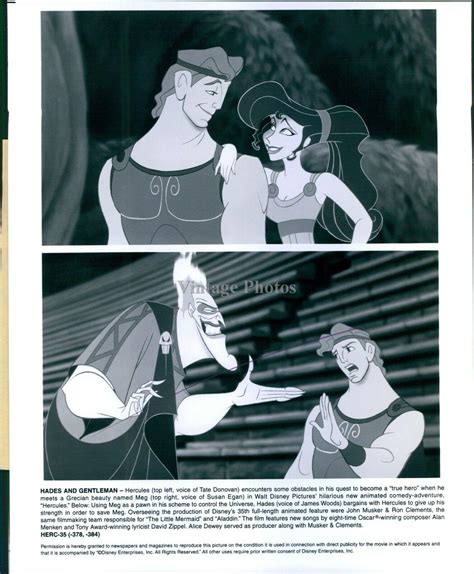 1997 Photo Actor Hercules Animated Movie Tate Donovan Susan Egan Disney