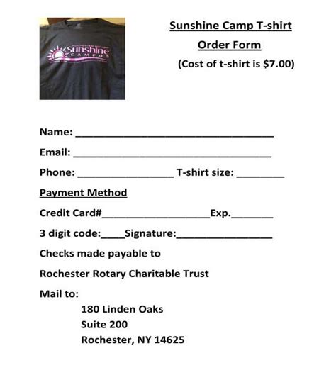 generic  shirt order forms   ms word