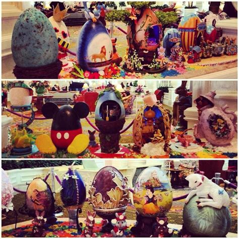 Walt Disney World Themed Easter Eggs On Display At The Grand Floridian