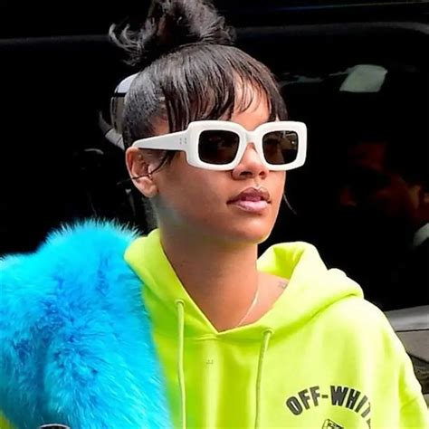 Fashion White Square Sunglasses Women Classic Designer Brand Vintage Rihanna Glasses Female