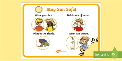 Stay Sun Safe Display Poster Creat De Profesori