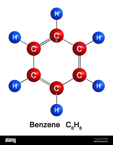 3d Render Of Molecular Structure Of Benzene Isolated Over White