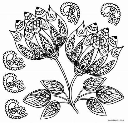 Coloring Pages Flower Adults Printable Flowers Sheets