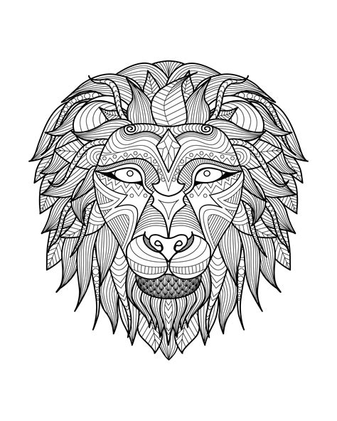Lion Head 2 Lions Adult Coloring Pages