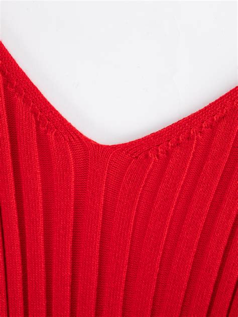 Joyfunear Double V Neckline Rib Knit Bodycon Dress Shein Usa