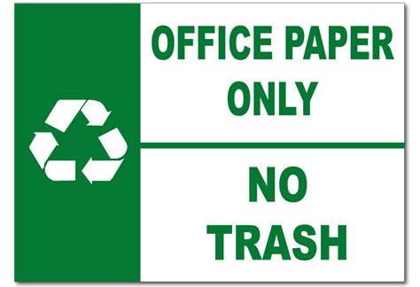 Office Paper Only Sticker Hhh Incorporated Waste Decals