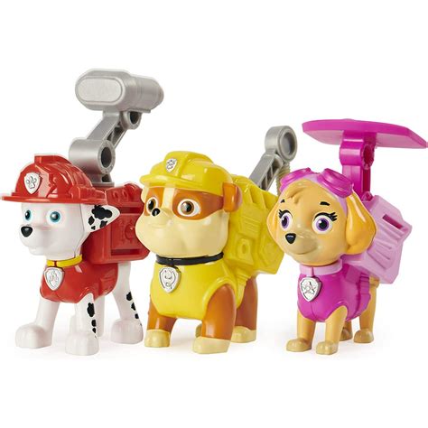 Paw Patrol Action Pack Pups Marshall Skye And Rubble 3 Pack Of
