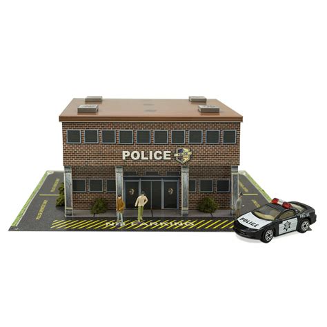Bk 6433 164 Scale Slot Car Ho Police Station Building Kit Innovative