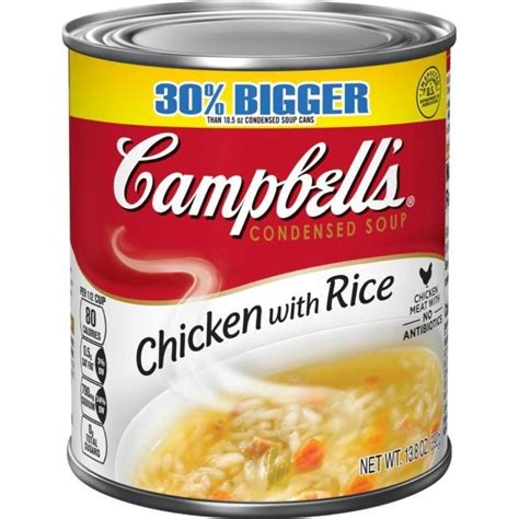 Shop Campbells Soup Condensed Chicken With Rice 138 Oz Can Pack Of