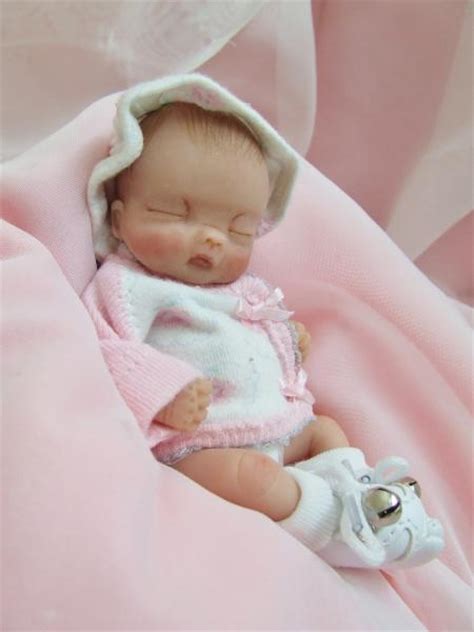 Ooak Sculpted Baby Girl Polymer Clay Art Doll Collectible Poseable