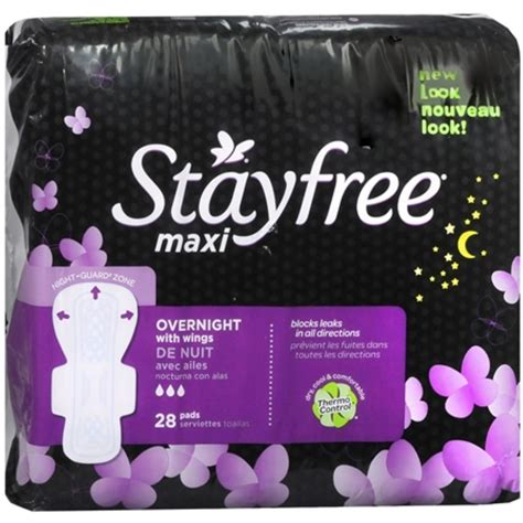 Stayfree Maxi Pads Overnight With Wings 28 Each Pack Of 2 Walmart