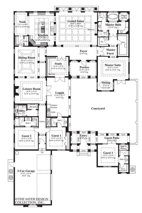 36 House Plan Style One Story House Plans With Guest Suite