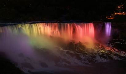 Niagara Falls Winter American Night Waterfall Colour
