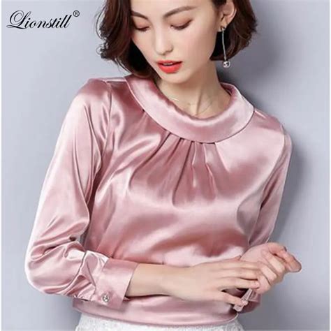 lionstill 2018 new spring autumn women fashionable blouse famale silken face pullover shirt