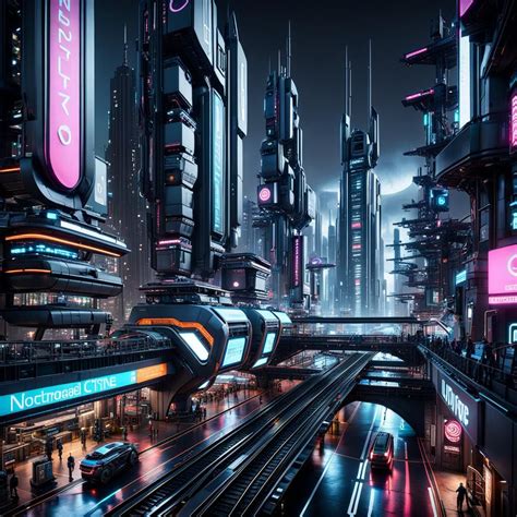 Futuristic Cityscapes Bustling With Automated Transportation And