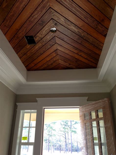 Foyer~penny Width Pine Paneling~tongue And Groove Ceiling Wooden Ceiling